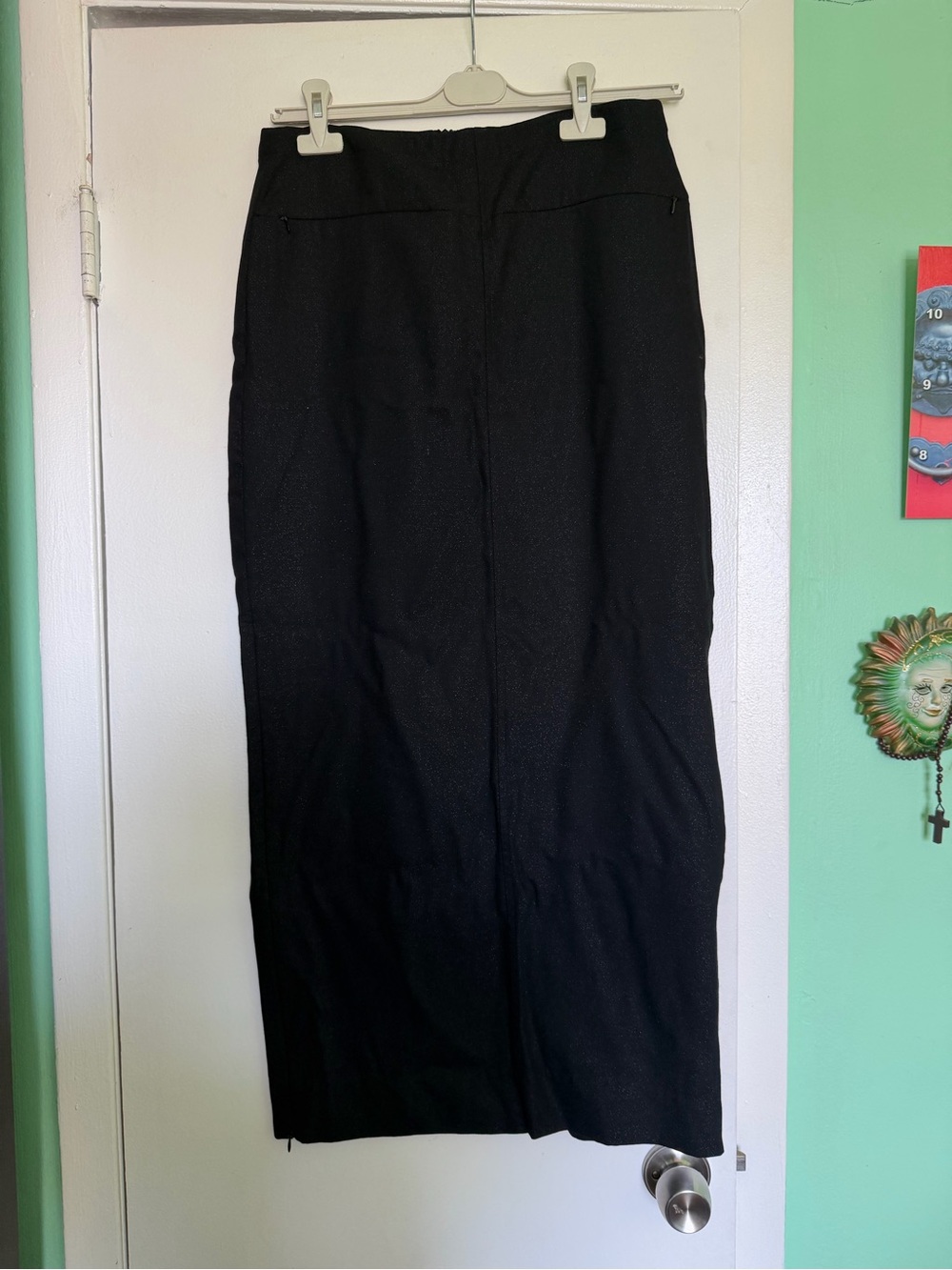 Armani Exchange Black Maxi Straight Skirt